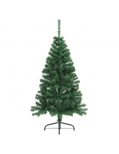 Albero di Natale Artificiale Metà con Supporto Verde 120 cm PVC