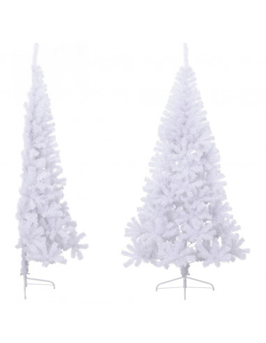 Albero di Natale Artificiale Metà con Supporto Bianco 240cm PVC