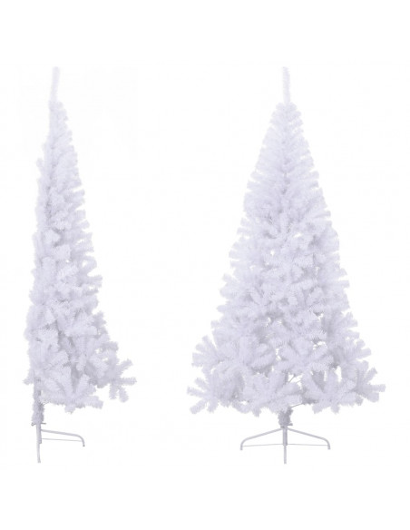 Albero di Natale Artificiale Metà con Supporto Bianco 240cm PVC