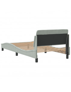 Giroletto con Testiera Grigio Chiaro 100x200 cm in Velluto