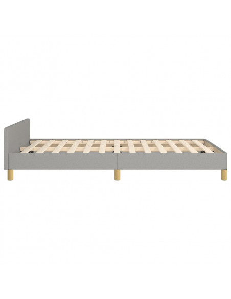 Giroletto con Testiera Grigio Chiaro 120x190 cm in Tessuto