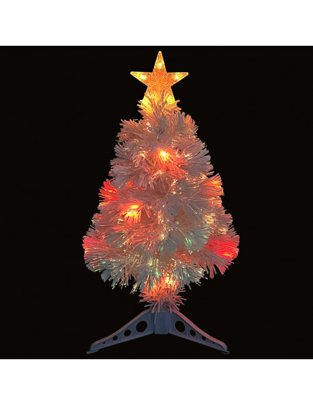 Albero Natale Preilluminato Bianco 64 cm in Fibra Ottica