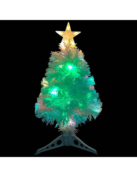 Albero Natale Preilluminato Bianco 64 cm in Fibra Ottica