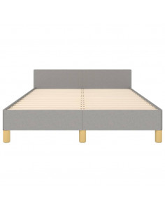 Giroletto con Testiera Grigio Chiaro 120x190 cm in Tessuto