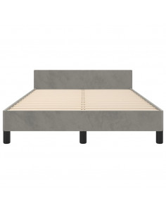 Giroletto con Testiera Grigio Chiaro 120x190 cm in Velluto