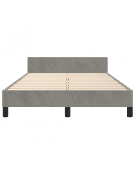Giroletto con Testiera Grigio Chiaro 120x190 cm in Velluto