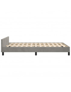 Giroletto con Testiera Grigio Chiaro 120x190 cm in Velluto