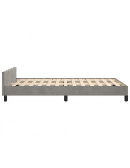 Giroletto con Testiera Grigio Chiaro 120x190 cm in Velluto