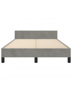 Giroletto con Testiera Grigio Chiaro 120x190 cm in Velluto