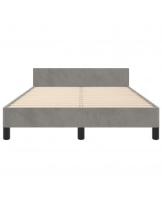 Giroletto con Testiera Grigio Chiaro 120x190 cm in Velluto