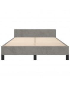 Giroletto con Testiera Grigio Chiaro 120x190 cm in Velluto