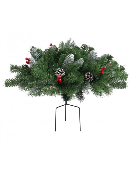 Albero di Natale Artificiale per Viali con LED Verde 40 cm PVC