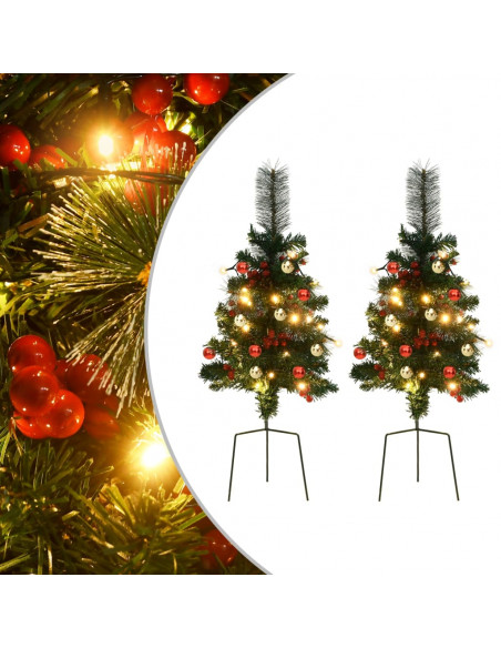 Alberi di Natale Artificiale per Viali 2 pz 76 cm in PVC