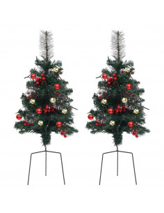 Alberi di Natale Artificiale per Viali 2 pz 76 cm in PVC 2