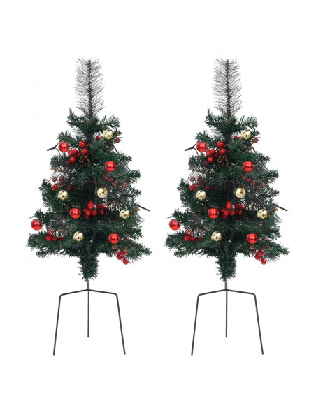 Alberi di Natale Artificiale per Viali 2 pz 76 cm in PVC
