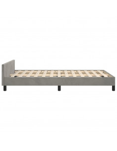 Giroletto con Testiera Grigio Chiaro 120x200 cm in Velluto