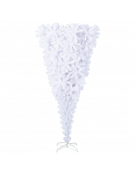 Albero di Natale Artificiale Capovolto con Base Bianco 210 cm