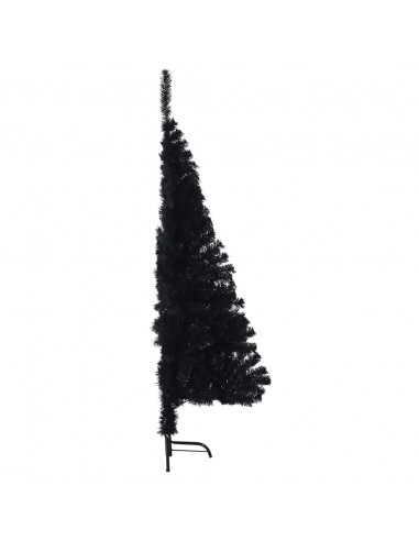 Albero di Natale Artificiale a Metà con Base Nero 150 cm PVC