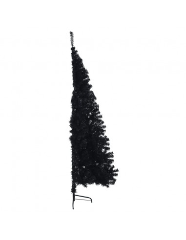 Albero di Natale Artificiale a Metà con Base Nero 180 cm PVC