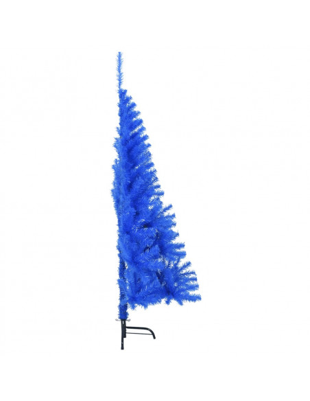 Albero di Natale Artificiale a Metà con Supporto Blu 120 cm PVC