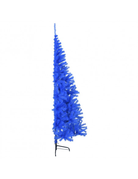 Albero di Natale Artificiale a Metà con Supporto Blu 210 cm PVC