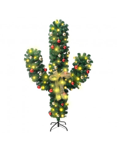 Cactus di Natale con Base e LED Verde 150 cm PVC