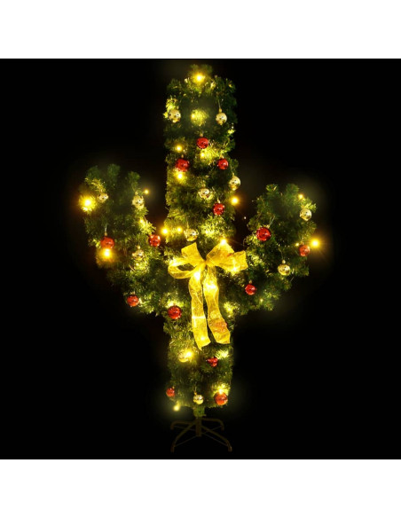 Cactus di Natale con Base e LED Verde 150 cm PVC