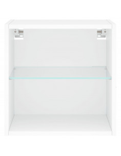 Comodino con Luci LED a Parete Bianco 2