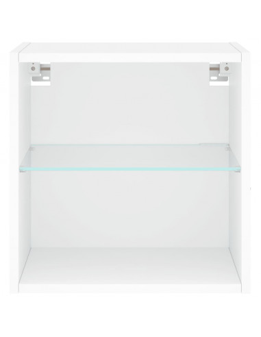 Comodino con Luci LED a Parete Bianco