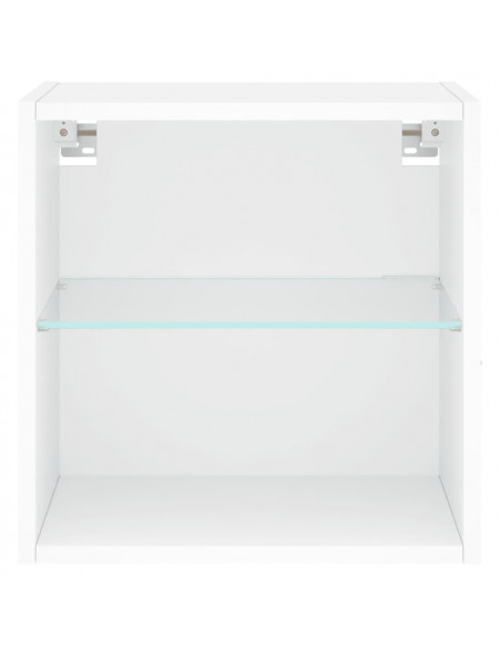 Comodino con Luci LED a Parete Bianco