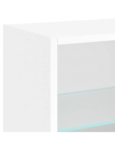 Comodino con Luci LED a Parete Bianco