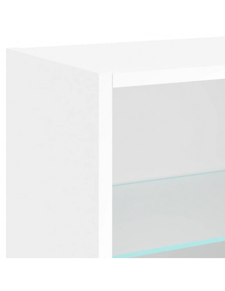 Comodino con Luci LED a Parete Bianco