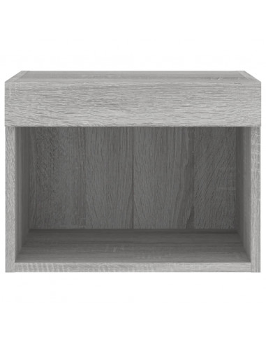 Comodino con Luci LED a Parete Grigio Sonoma