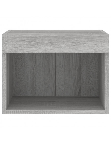 Comodino con Luci LED a Parete Grigio Sonoma