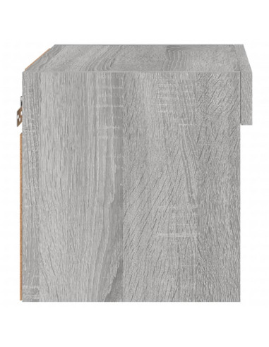 Comodino con Luci LED a Parete Grigio Sonoma