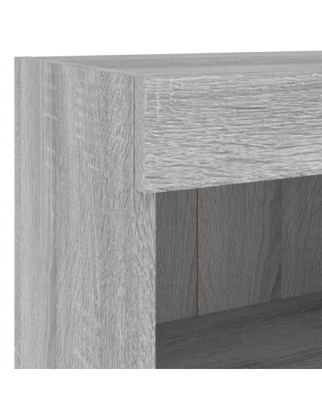 Comodino con Luci LED a Parete Grigio Sonoma