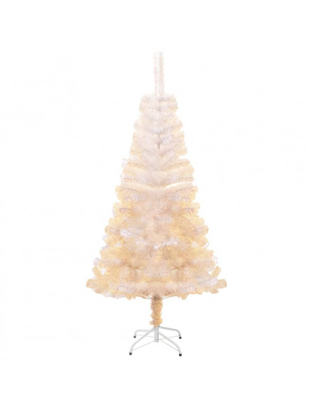 Albero di Natale Artificiale Punte Iridescenti Bianco 150cm PVC
