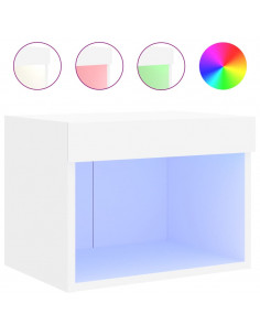 Comodini con Luci LED a Parete 2pz Bianchi 2