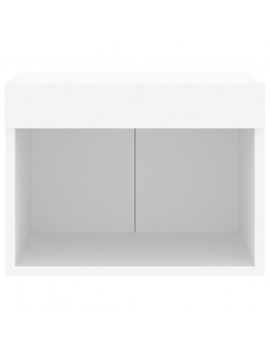 Comodini con Luci LED a Parete 2pz Bianchi