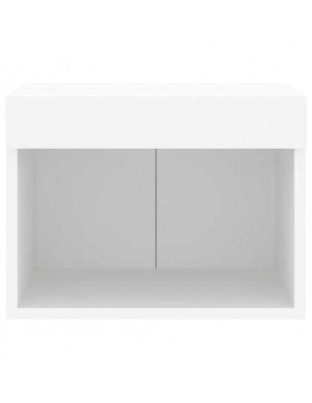 Comodini con Luci LED a Parete 2pz Bianchi