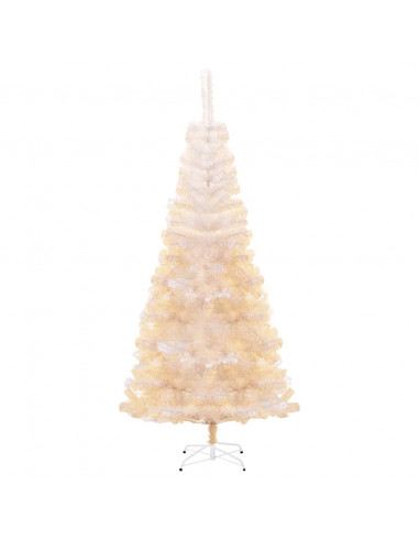 Albero di Natale Artificiale Punte Iridescenti Bianco 180cm PVC