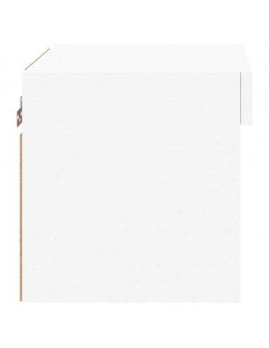 Comodini con Luci LED a Parete 2pz Bianchi