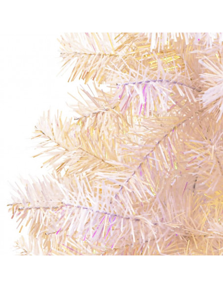 Albero di Natale Artificiale Punte Iridescenti Bianco 180cm PVC