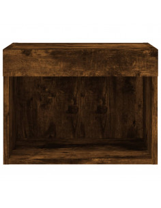Comodino con Luci LED a Parete Rovere Fumo 2