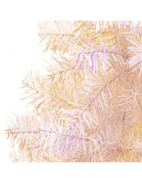 Albero di Natale Artificiale Punte Iridescenti Bianco 180cm PVC