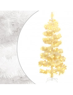 Albero di Natale Preilluminato con Vaso Bianco 180 cm in PVC 2
