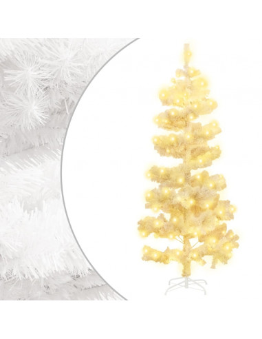 Albero di Natale Preilluminato con Vaso Bianco 180 cm in PVC