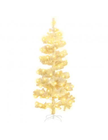 Albero di Natale Preilluminato con Vaso Bianco 180 cm in PVC