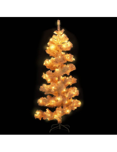 Albero di Natale Preilluminato con Vaso Bianco 180 cm in PVC