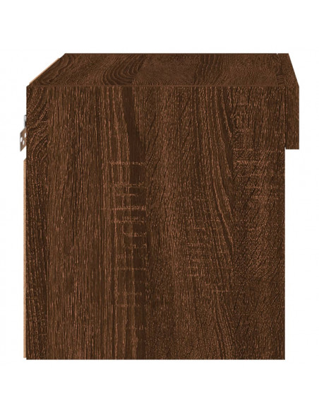 Comodini con Luci LED a Parete 2pz Rovere Marrone